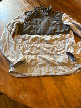 The North Face Two-Tone Pullover in Dark Gray and Light Taupe